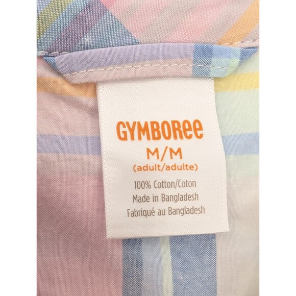 Gymboree Cotton Pastel Pink Blue Button Up Long Sleeve Plaid Shirt Size Medium - Picture 3 of 9